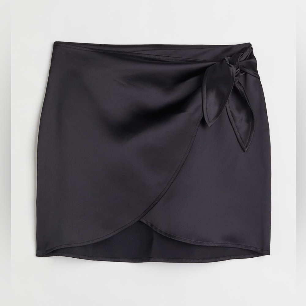 Satin Wrap Mini Skirt